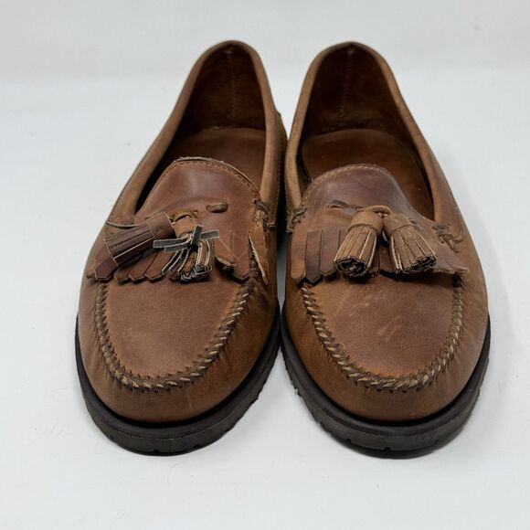 American Eagle Loafers Shoes Mens 13 D Brown Leather Kiltie Tassels Y2K USA Made main image 5
